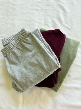 Cat & Jack Kids Leggings Set - Gray, Olive Green & Burgundy